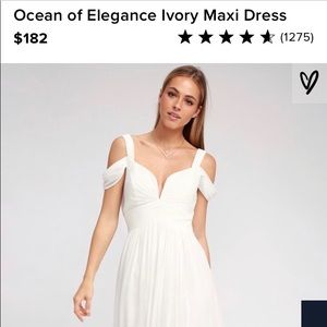 White floor length dress- off the shoulder straps
